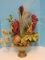 French Inspired Resin Footed Urn w/ Silk Arrangement Sage Green