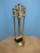 5 Pieces - Brass Traditional Fireplace Tool Set w/ Stand