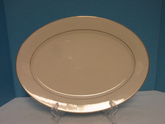 Lenox Fine China Hayworth Pattern Cosmopolitan 16" Oval Platter Gold Verge/Trim Design