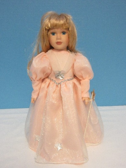 Porcelain Fairy Godmother 12 1/2" Doll w/ Wand on Stand
