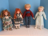 4 Collectors Porcelain Dolls Victorian 13