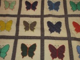 Colorful Butterflies Applique Block Quilt Pattern Multi-Color Wildflowers Borders