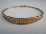 Stamped 14kt Italy Designer Ladies Bracelet End/End 7