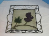 Square Server Tray Resin Intaglio Grape Vine Tile w/ Scroll Work Gallery