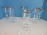 Set - 6 Mikasa Ice Tea Goblets TS101 Full Lead Crystal Wheaton Pattern Clear