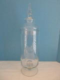 Classic Hand Crafted Glass Apothecary Jar w/ Finial Lid