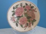 Semi-Porcelain Foot Bowl Oriental Rose Spray Intaglio Pattern Hand Painted