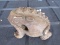 Carved Wooden Frog Pen Holder Décor