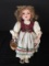 Porcelain Head/Hands/Feet Vintage Doll w/ Basket & Sand