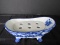 Blue Floral Pattern Raised Soup Dish