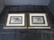 Pair - Hand Painted Indian Elephants in Ornate Beaded Gilt Wood Frame/Matt