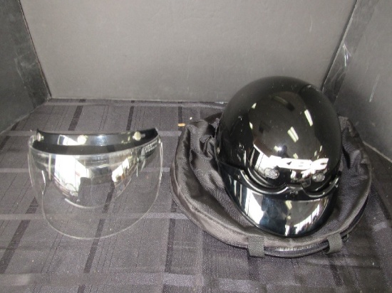 KBC TK-410 Pot Black Motorcycle Helmet w/ Face Guard