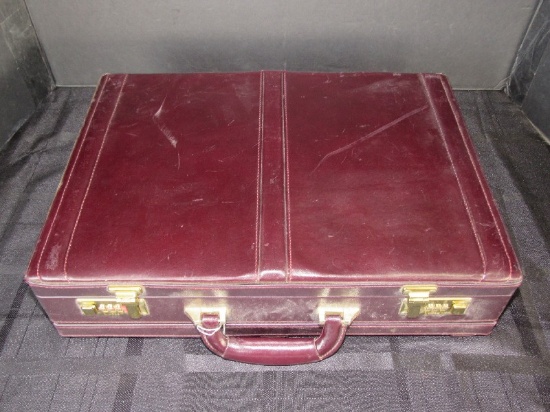 Vintage Lucas Top Grain Leather Travel Business Suitcase
