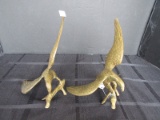 Pair - Brass Eagles on branches Décor