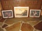 3 Framed Wildlife Duck Prints Pond Scene & 2 Reeds w/ Ducks Mid-Flight