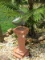 Concrete Grecian Column Classic Design w/ Metal Crescent Moon & Sun Burst Face Dial