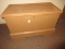 Primitive Wooden Blanket Chest Painted Brown w/ Hinged Lid