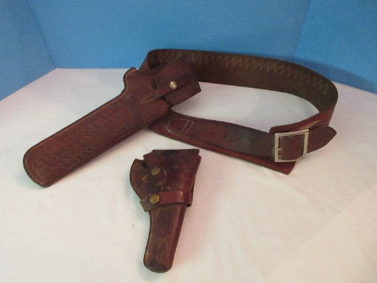 Brauer Bros Leather Gun Holster Sp. 38, Hunter 155 Med Leather Gun Belt w/ Holster P1