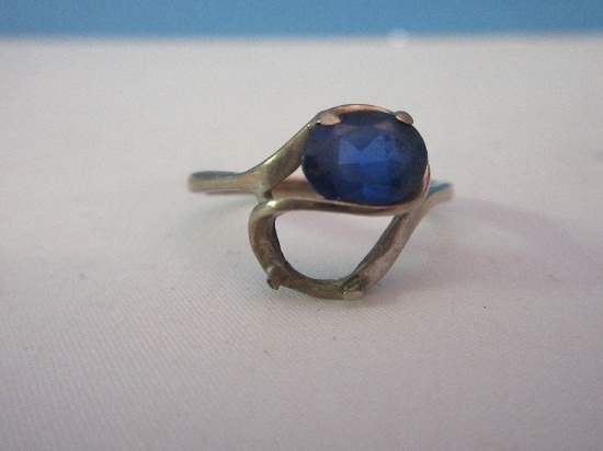 Ring Stamp 10k w/ Blue Stone