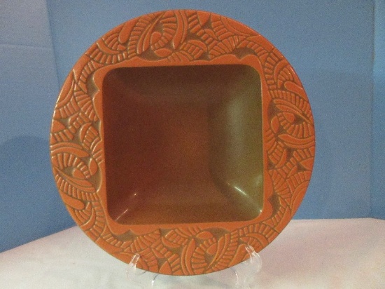 Groovy Retro Relief Design Round Serving Bowl w/ Square Center