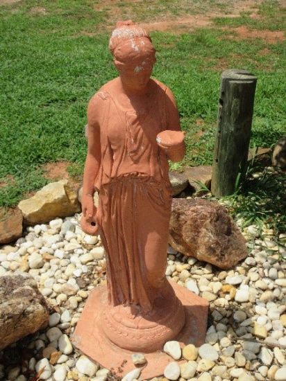 Grecian Concrete Statue Toscano Hebe Goddess of Youth Garden Fountain
