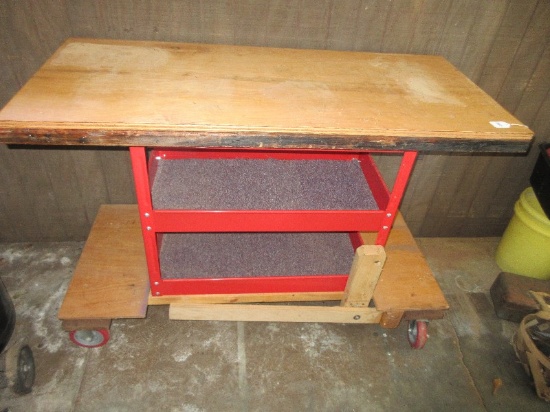 Custom Made Portable Work Bench w/ 2 Lower Tier Shelves