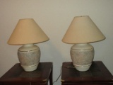 Pair - Plaster Mid-Century Modern Vase Form 28