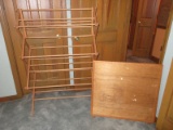 Group - Wooden Folding Drying Rack & Other