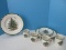 12 Pieces - Spode Earthenware China Christmas Tree Pattern Green Trim Dinnerware