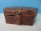 Keepsake Box w/ Buckle Snap Clasp Distressed Faux Alligator Cover Interior Lined