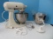 Beige Kitchenaid Stand Tilt Head Mixer w/ Two K45 Stainless Steel Mixing Bowls