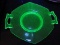 Uranium Green Depression Glass Hexagon Shape 7 1/2