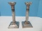 Pair - Silverplate Grecian Column Single Light 8 1/4