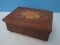 Exquisite Hand Crafted Marquetry Floral Spray Musical Jewelry Box