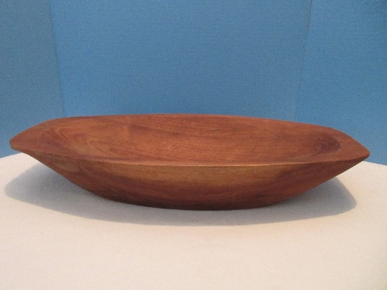 Heavy Wooden Dough Bowl Signed Base G.R. Hyder