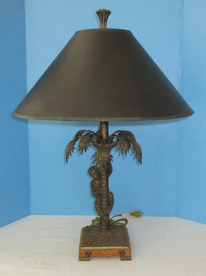 Decorative Monkey Palm Tree 28" Table Lamp on Footed Base