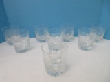 Set - 8 Etched Crystal Double Old Fashioned 3 7/8