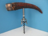 Antler w/ Sterling End Cup Corkscrew Monogram 