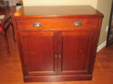 Transitional Modern Cherry Console Cabinet w/ Dovetail Drawer