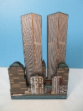 Shelia's Collectibles Heart of The City World Trade Center Wooden Twin Towers Figurine