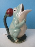 Majolica Style Stoneware Figural 9 1/2