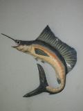 Wall Accent Tin Leaping Sail Fish Hand Painted