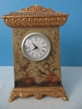 Refined Accent Quartz Clock Old European Design Foliage Perched Birds Scene