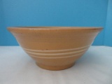 Early Yellowware Kitchen Mixing Bowl w/ 3 Bands Pattern