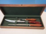 Vitacraft Scimitar Carving 3 Piece Knife Set in Wooden Dovetail Box