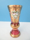 Vintage Bohemian Cranberry Glass 6 1/4