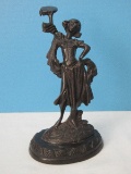 Bronze French Maiden Dancing w/ Tambourine 7