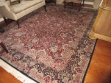 Spectacular Persian Style Flowering Vine Foliate Design Area Rug Maroon/Blue Colors