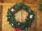Large Faux Pine Wreath w/ Bows/Santas/Pine Cones