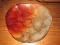 Red/Gilted Design Art Glass Bowl
